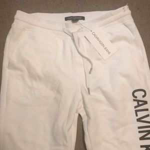White calvin klein jeans mens joggers, size large